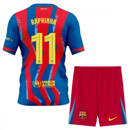 Jalkapallo Pelipaidat/Peliasut FC Barcelona Raphinha 11 Lasten Neljäspelipaita 2025-26